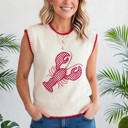  Crew Neck Plaid Crawfish Sweater Vest | S-XL