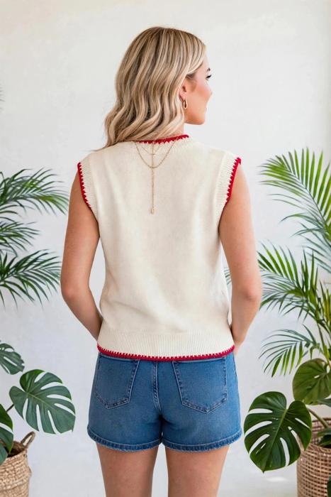 Crew Neck Plaid Crawfish Sweater Vest | S-XL