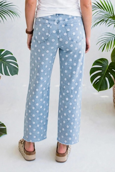 Polka Dot Slim Fit Denim Jeans