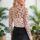  Leopard Print Sheer Mesh Mock Neck Bodysuit | S-XL