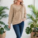 Mineral Wash Bow Patchwork Pullover Sweatshirt | S-XL