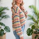  Dot Pattern Knit Button Front V Neck Cardigan | S-XL