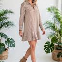  Striped Ruffle Hem Collared Mini Dress | S-XL