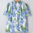  Tropical Striped Patchwork V-Neck Top | S-XL