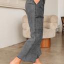  Lace-Up Raw Hem Patched Pocket Pants | S-XL