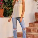  Shirred V-Neck Sleeveless Shift Blouse | S-XL