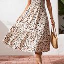  Ditsy Floral Print Smocked Square Neck Mini Dress | S-XL