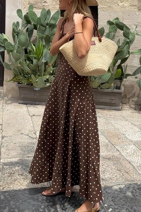 Coastal Charm Polka Dot Maxi Dress | S-XL