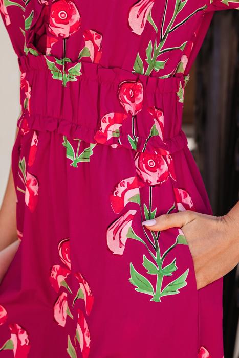 Floral Print V Neck Maxi Dress | S-XL