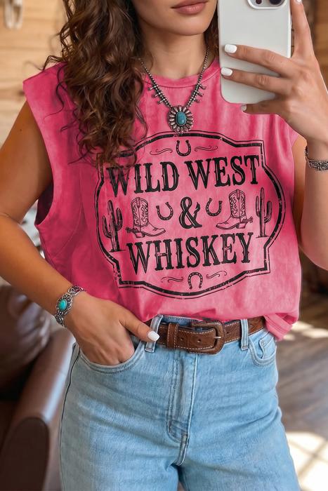 Wild West Whiskey Print Muscle Tank | S-XL