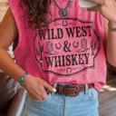  Wild West Whiskey Print Muscle Tank | S-XL