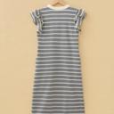  Button Front Contrast Trim Notch Neck Dress | S-XL