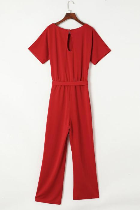 Elevé Grace Belted Jumpsuit | S-2XL