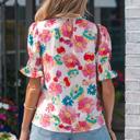  Floral Tie V-Neck Puff Sleeve Top | S-XL