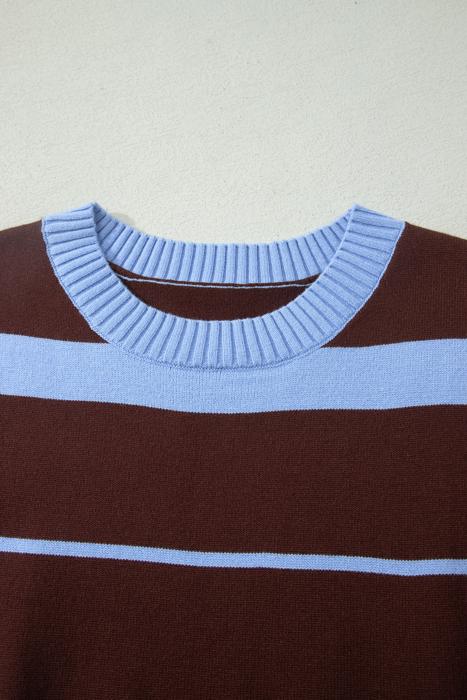 Classic Striped Short Sleeve Knit Top | S-XL