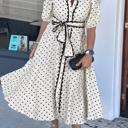  Parisian Polka Belted Midi Dress | S-XL