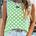  Round Neck Contrast Polka Dot Tank | S-XL