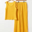  Crinkle Texture Tank Top and Pocketed Pants Set - S-XL