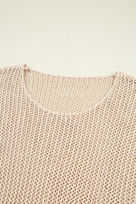 Crochet Open-Knit Sweater Top | S-XL