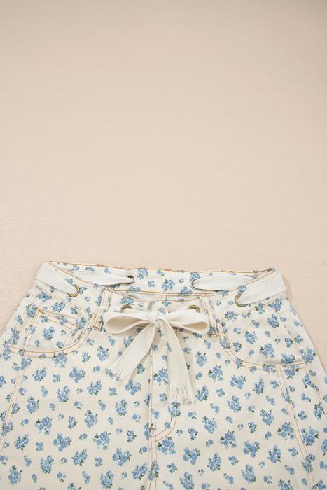 Floral Knot Waist Barrel Jeans | S-XL