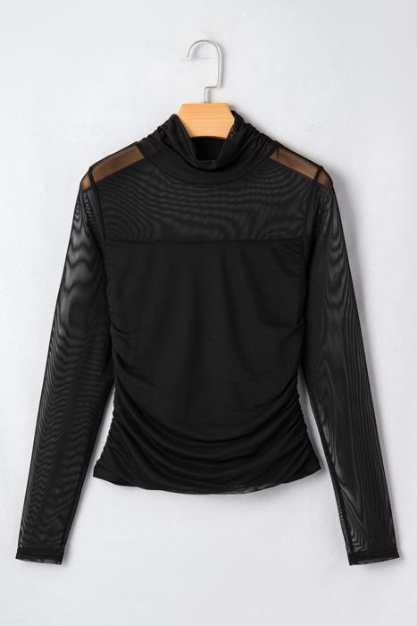 Heartbreaker Mesh Patchwork Long Sleeve Top | S-XL