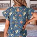  Casual Floral Denim Puff Sleeve Top | S-XL