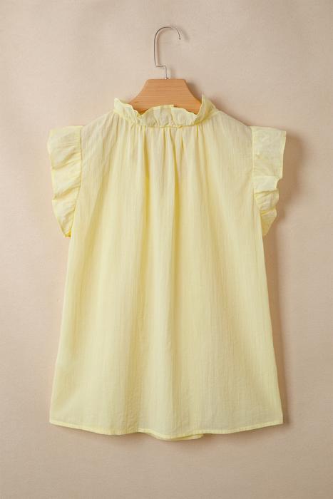 Ruffle Trim V-Neck Sleeveless Blouse | S-XL