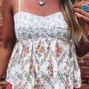  Floral Spaghetti Strap Babydoll Top | S-XL