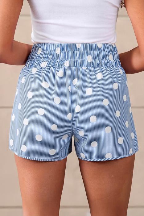 Polka Dot Print High Waisted Shorts | S-XL