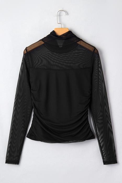 Heartbreaker Mesh Patchwork Long Sleeve Top | S-XL