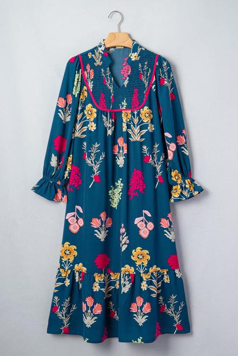 Bloom Belle 7/8 Sleeve Midi Dress | S-XL