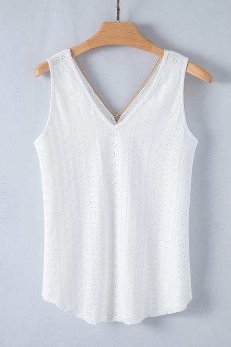 Crochet Lace V-Neck Relaxed Tank | S-XL
