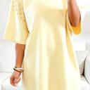  Embroidered Eyelet Sleeve T Shirt Dress | S-XL