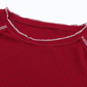  Textured Round Neck Long Sleeve Top | Free Shipping