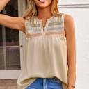  Shirred V-Neck Sleeveless Shift Blouse | S-XL