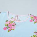  Floral Print 3/4 Sleeve Button-Cuff Blouse | S-XL