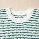  Elara Striped Ribbed Trim Loose Fit Knitted Vest | S-XL