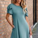  Double Ruffle Sleeve Mini Dress | S-XL
