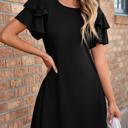  Double Ruffle Sleeve Mini Dress | S-XL