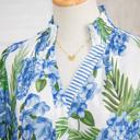  Tropical Striped Patchwork V-Neck Top | S-XL