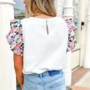  Textured Knit Abstract Print Tiered Sleeve Top | S-XL
