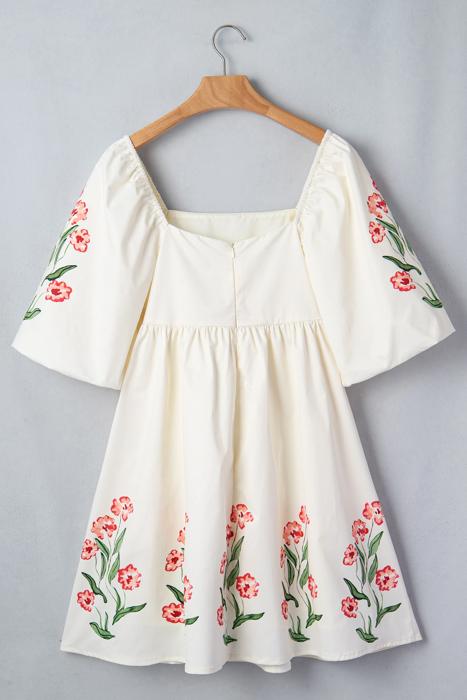 Boho Floral Print Puff Sleeve Dress | S-XL