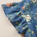  Casual Floral Denim Puff Sleeve Top | S-XL