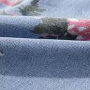  Floral Print Denim Button-Down Shift Dress | S-XL