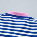  Preppy Stripe Polo Collar Ruffle Detail Top | S-XL