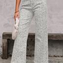  High Waisted Leopard Wide Leg Jeans