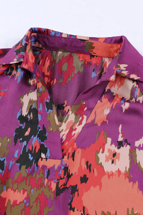 Graffiti Puff Sleeve Blouse | Free Shipping