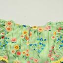  Stripe Floral Ruffle Sleeve Top | S-XL