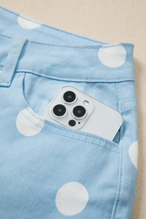 Raw Hem Polka Dot Shift Jeans