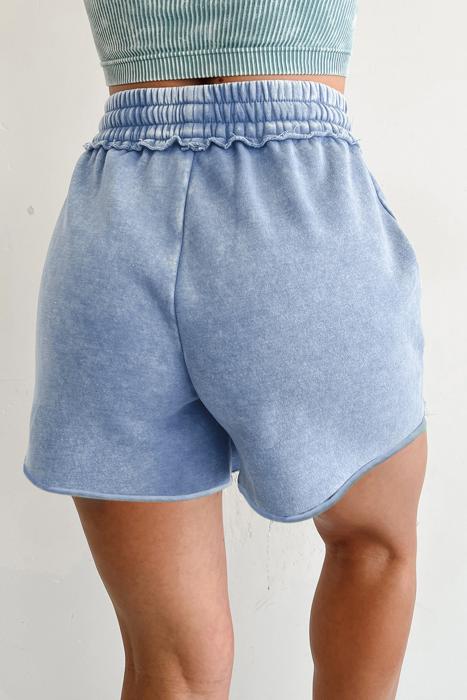 Mineral Washed Elastic Waist Shorts | S-XL